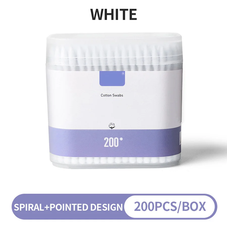 200 قطعة/صندوق - مسحات قطنية مزدوجة الأطراف عالية الجودة - مناسبة للتنظيف الشخصي وإزالة المكياج اللطيف ومسحات المكياج وما إلى ذلك #5
