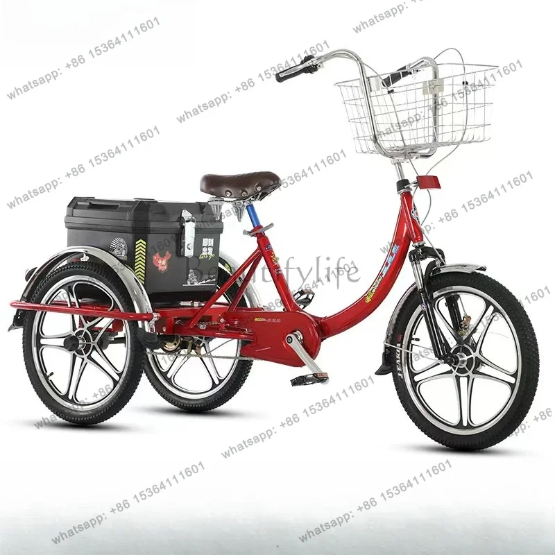 Hot high-end adult middle-aged and elderly travel fitness pedal light travel shopping tricycle by yourself