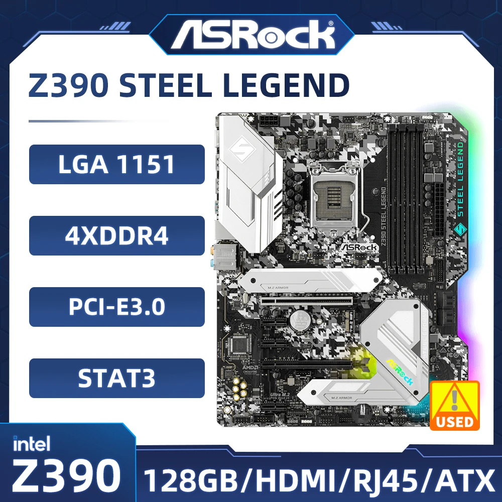 Asrock Z390 Steel Legend Motherboard  LGA 1151 intel Z390 Motherboard 2×M.2 ATX support 8700 9400F 9600 8400 8300 9900 cpu DDR4