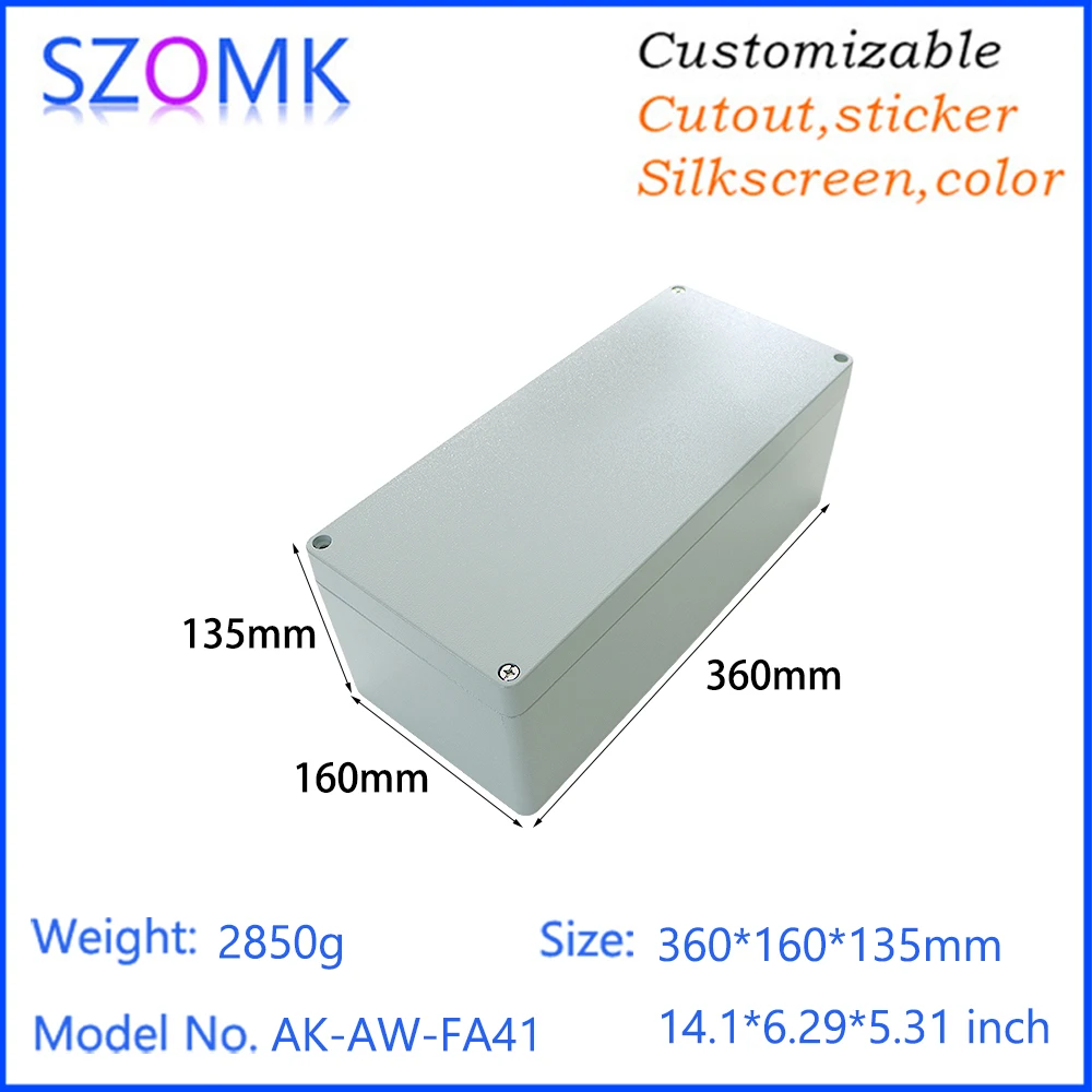 

360x160x135mm Aluminum Die Cast Product Waterproof Junction Box Custom Aluminum Electronic Enclosure Manufacturing