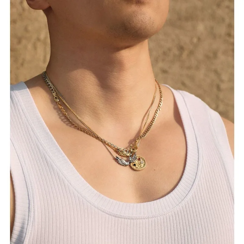 

Уникальное минималистичное ожерелье с геометрическим кулоном, изящная цепочка из серебра 925 пробы, позолоченная многослойная деталь, женский подарок, элегантные ювелирные изделия на каждый день