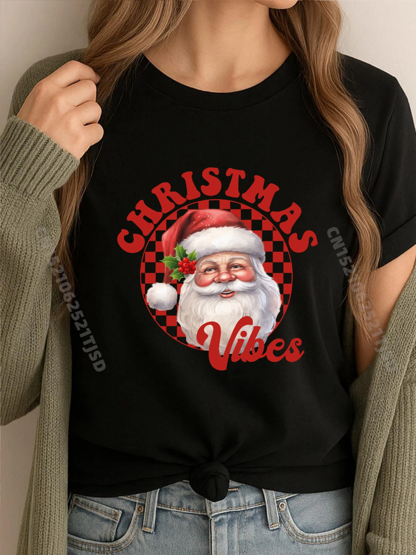 

Винтажная одежда Санта-Клауса с Рождеством и Рождеством для женщин и детей, повседневная одежда высокого качества