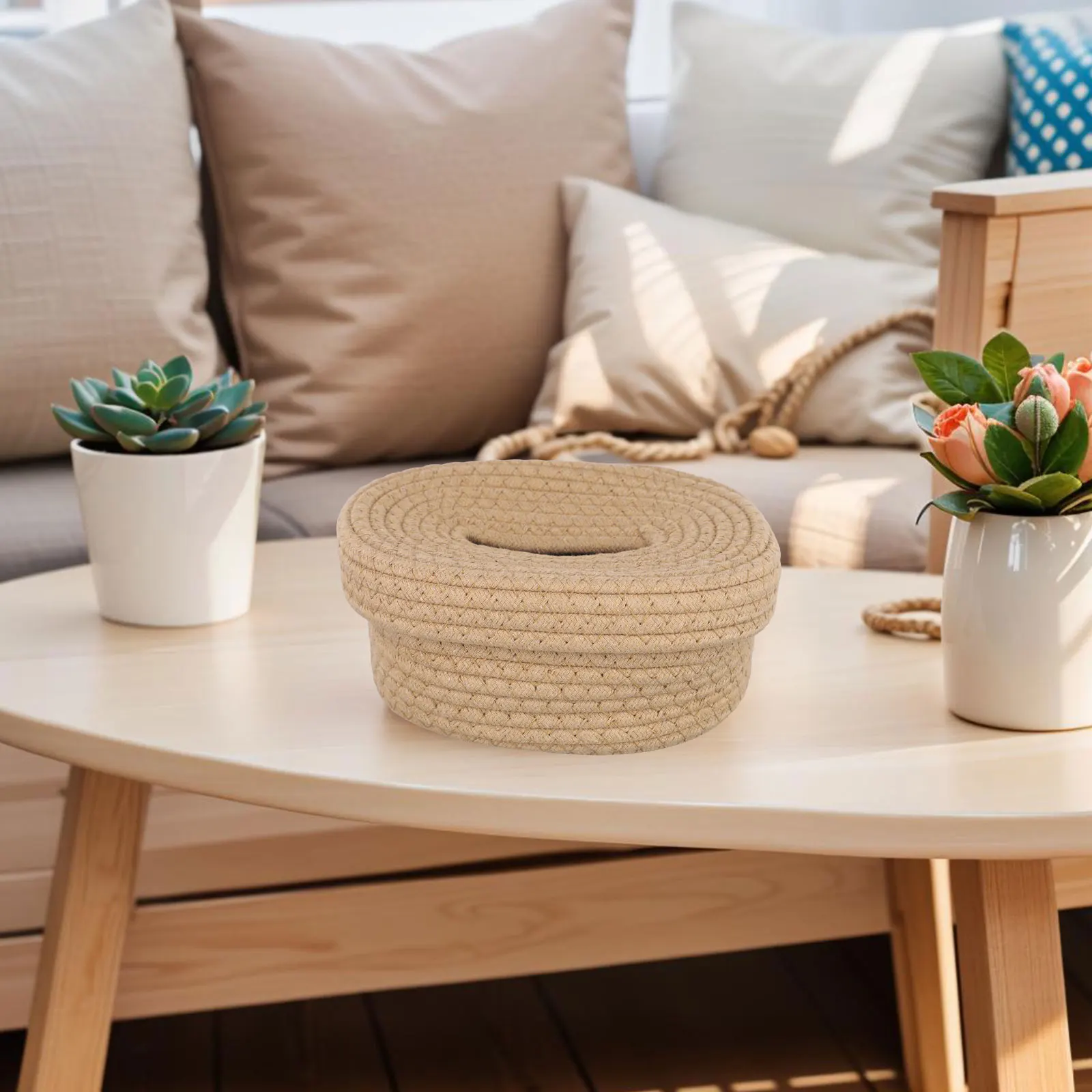 Everyday Use Home Decor Office Decor Woven Storage Box Handmade Tissue Box Creative Design Minimalist Decor Premium Material