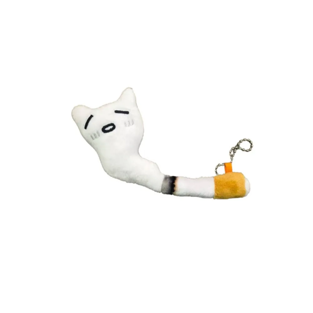 Funny Ghost Smoke Stick Elf Charm Smoke Stick-Shaped Fluffy Texture Cat-shaped Cartoon Design Key Ring Ghost Bag Charm