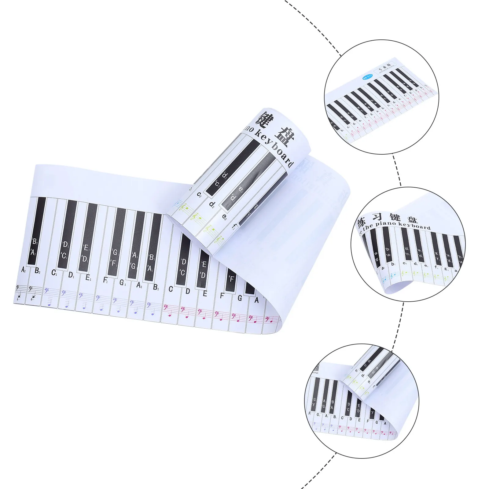 1Pcs Piano Keyboard Practice Chart 88 Key Fingering Guide Paper Waterproof Dustproof Ink Resistant Beginner Teaching Aid