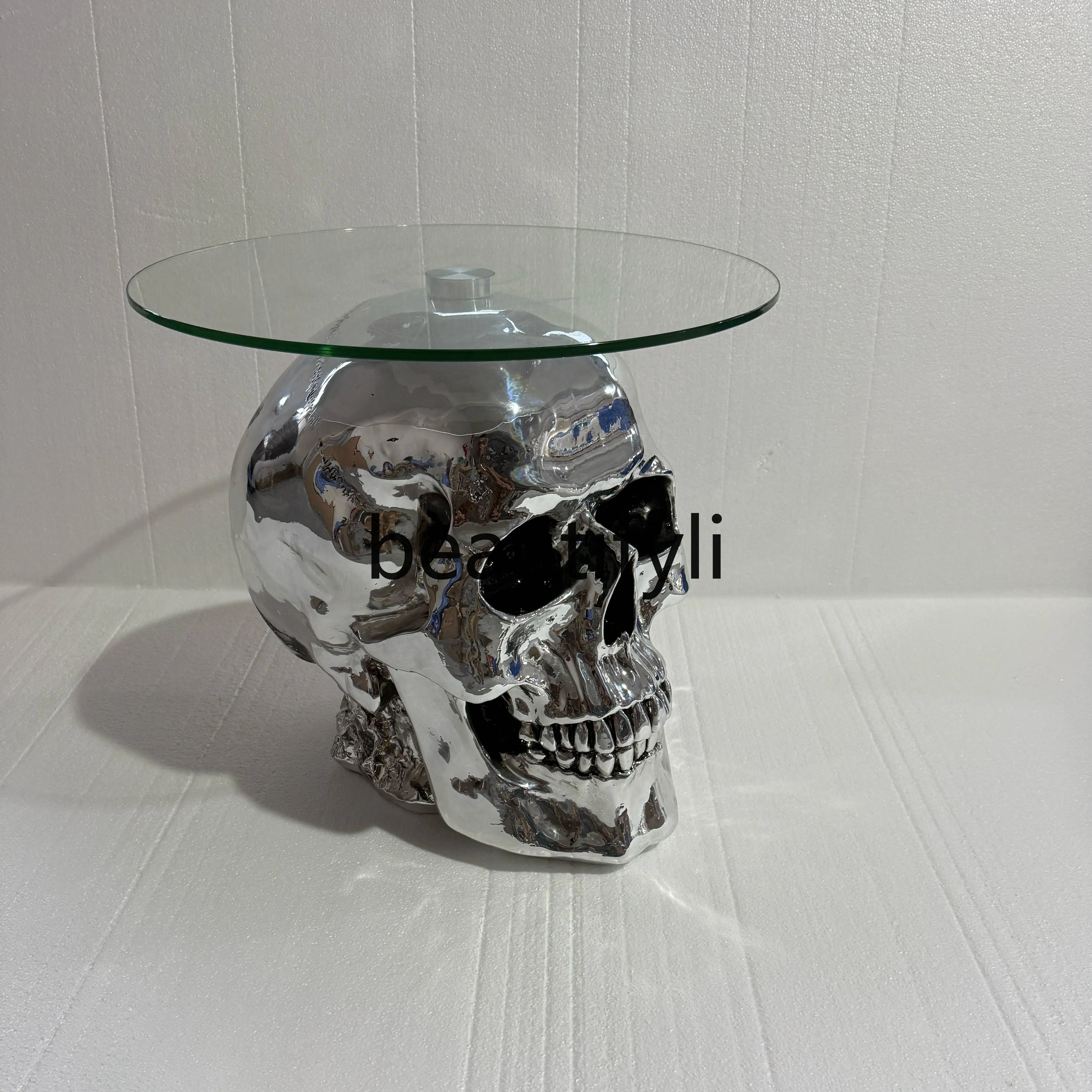 

Modern creative coffee table skull side table personalized living room small apartment bar B & B