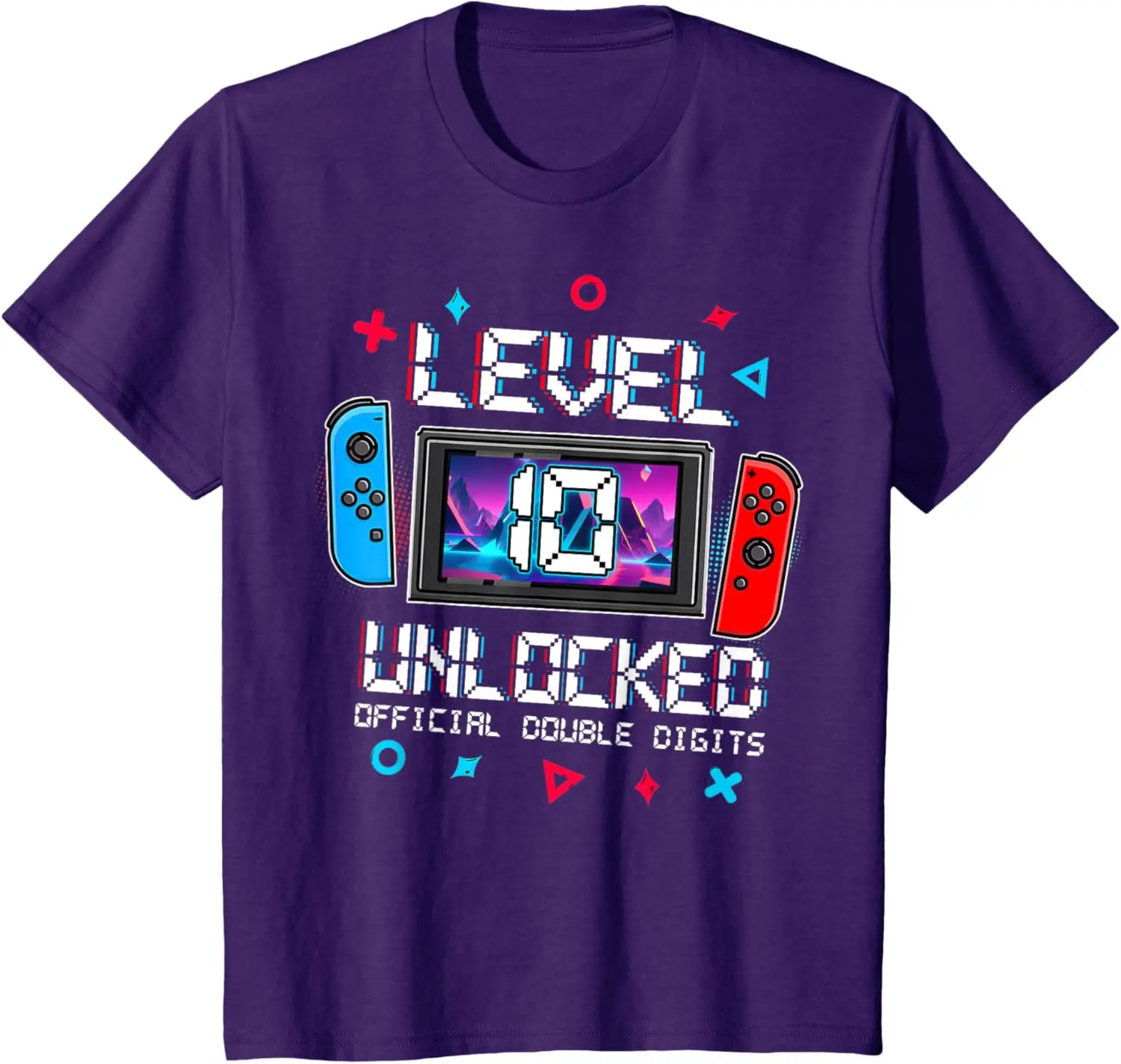 Awesome Level 10 Unlocked Gaming 10th Birthday Video Gamer T-Shirt