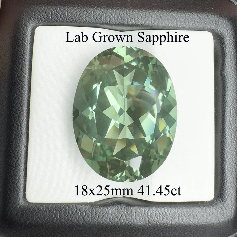 

Lab Grown Sapphire Green Color Oval Cut 18x25mm 41.45ct Charm Gemstones for Gir DIY Jewelry Making with AGL Certificate