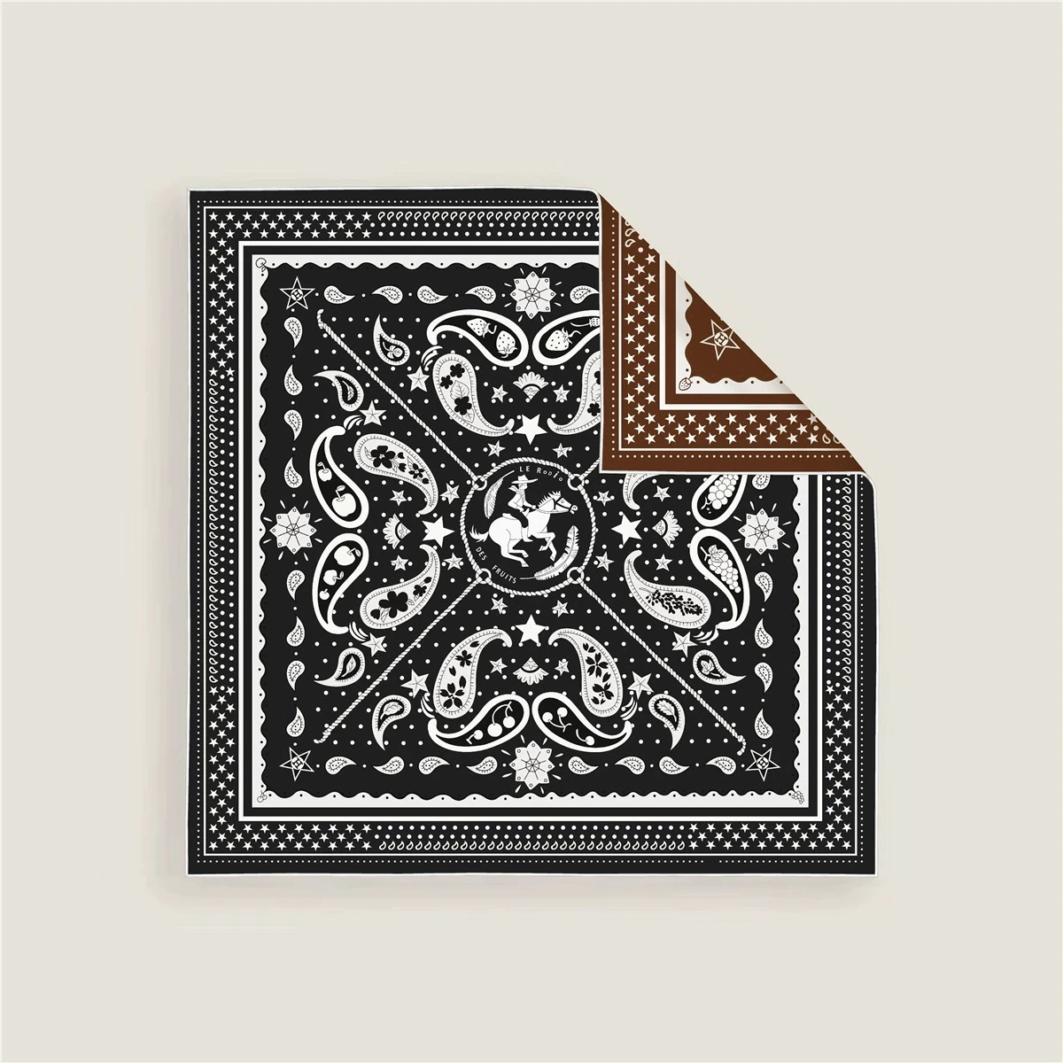 53CM Double Sided Printed Small Square Scarf Women's Decorative Rolled Edge Headband Scarves