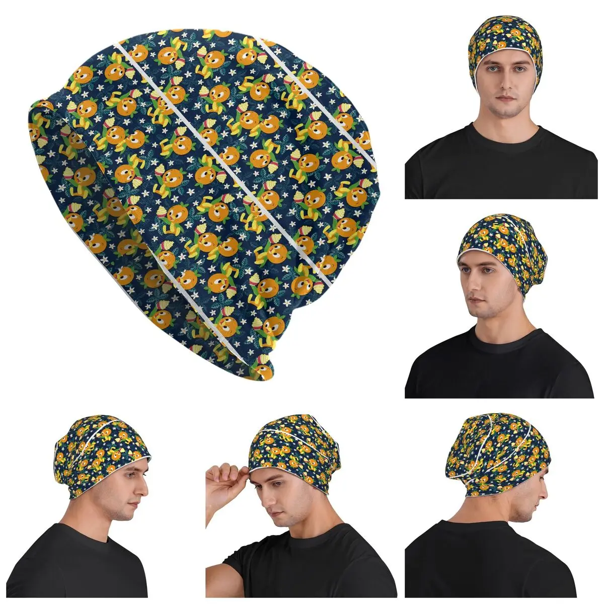 Orange Bird Skullies Beanies Hats Warm Autumn Winter Outdoor Cap Knitted Bonnet Caps for Men Women Adult