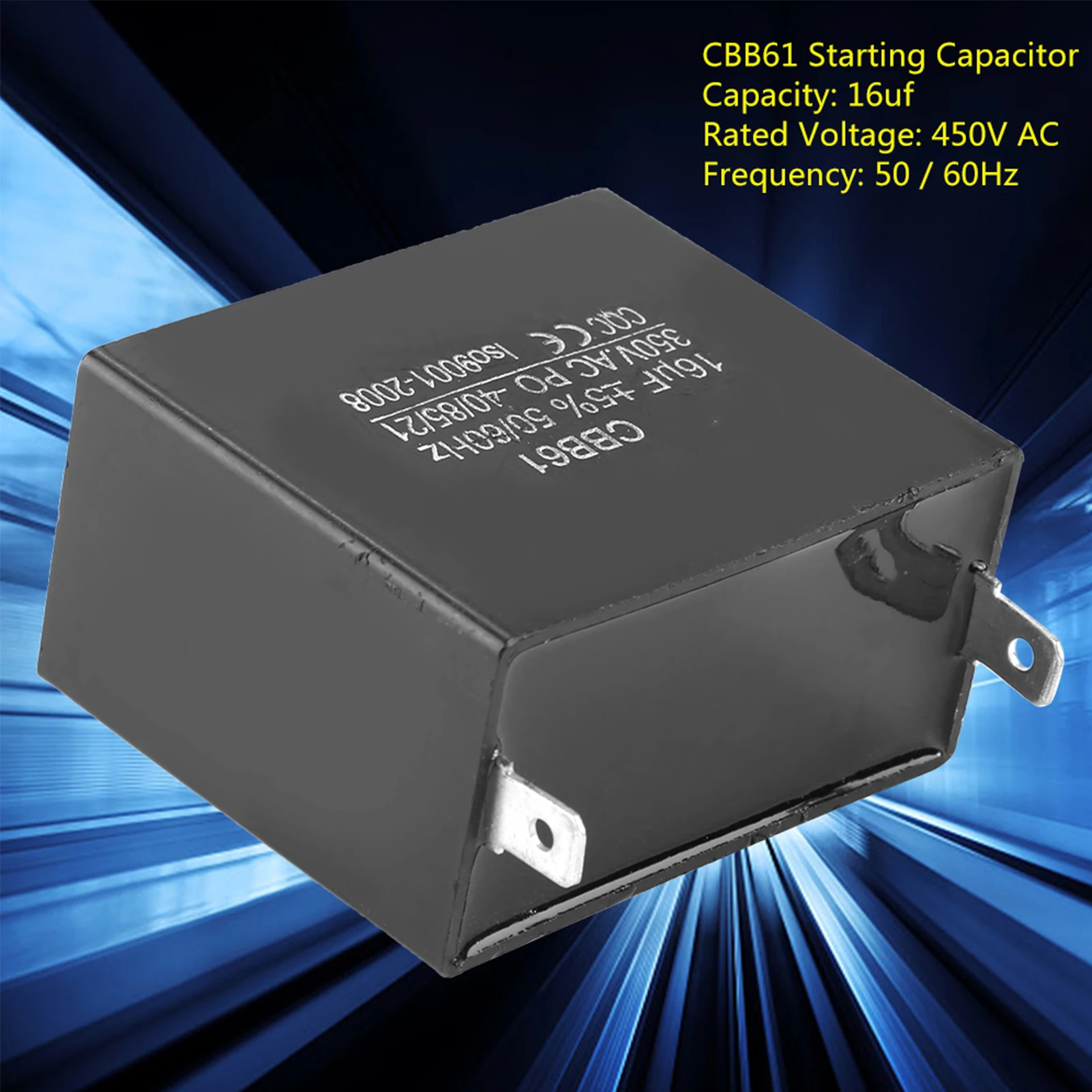 CBB61 Motor Running Starting Capacitor Generator  350V AC 16uF 50/60Hz CBB61 Start Capacitor