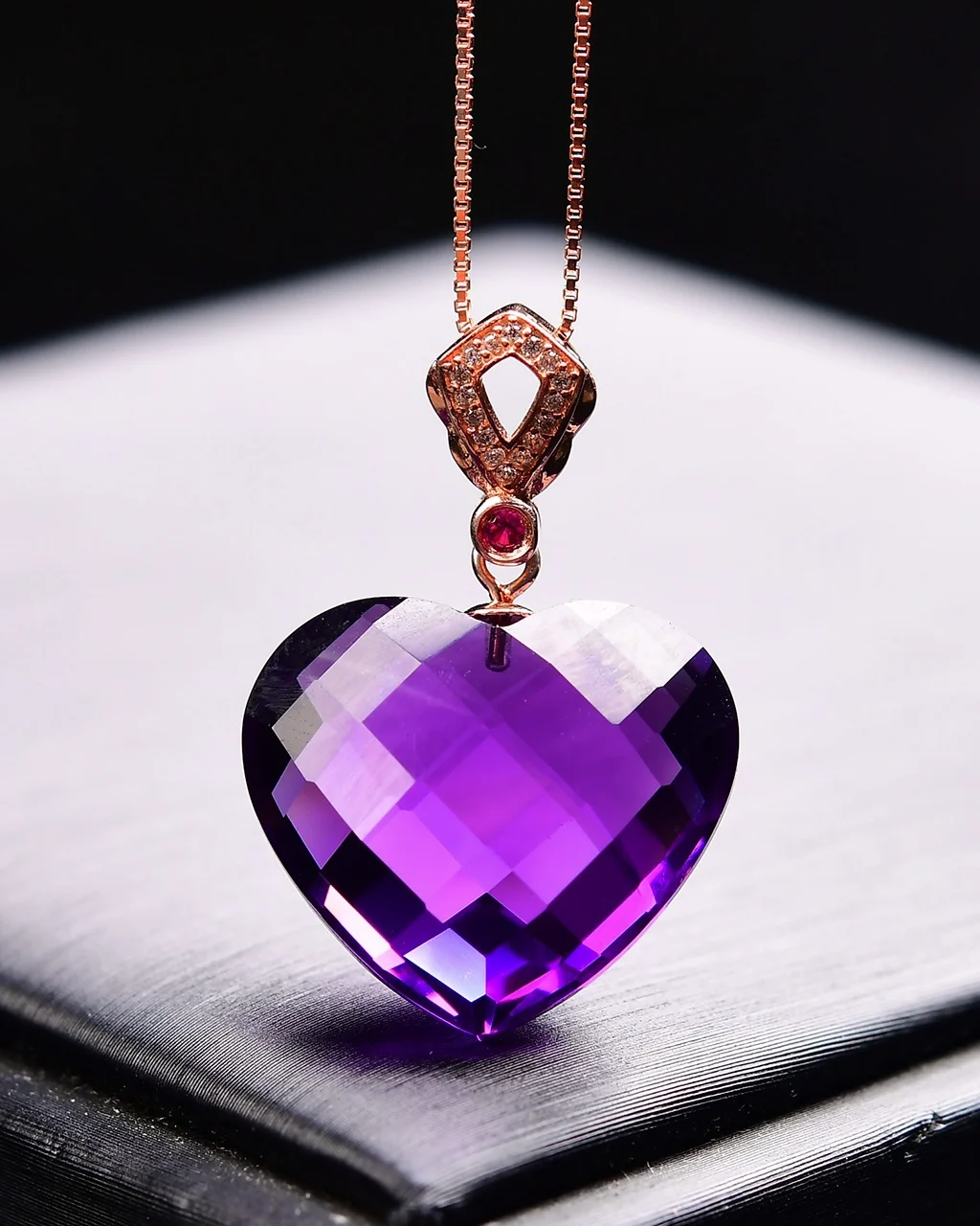 الخزامى الطبيعي الأرجواني جمشت قلادة كوارتز جمشت قلادة 19*17*9 مللي متر الأوجه مجوهرات حجر AAAAAA #6