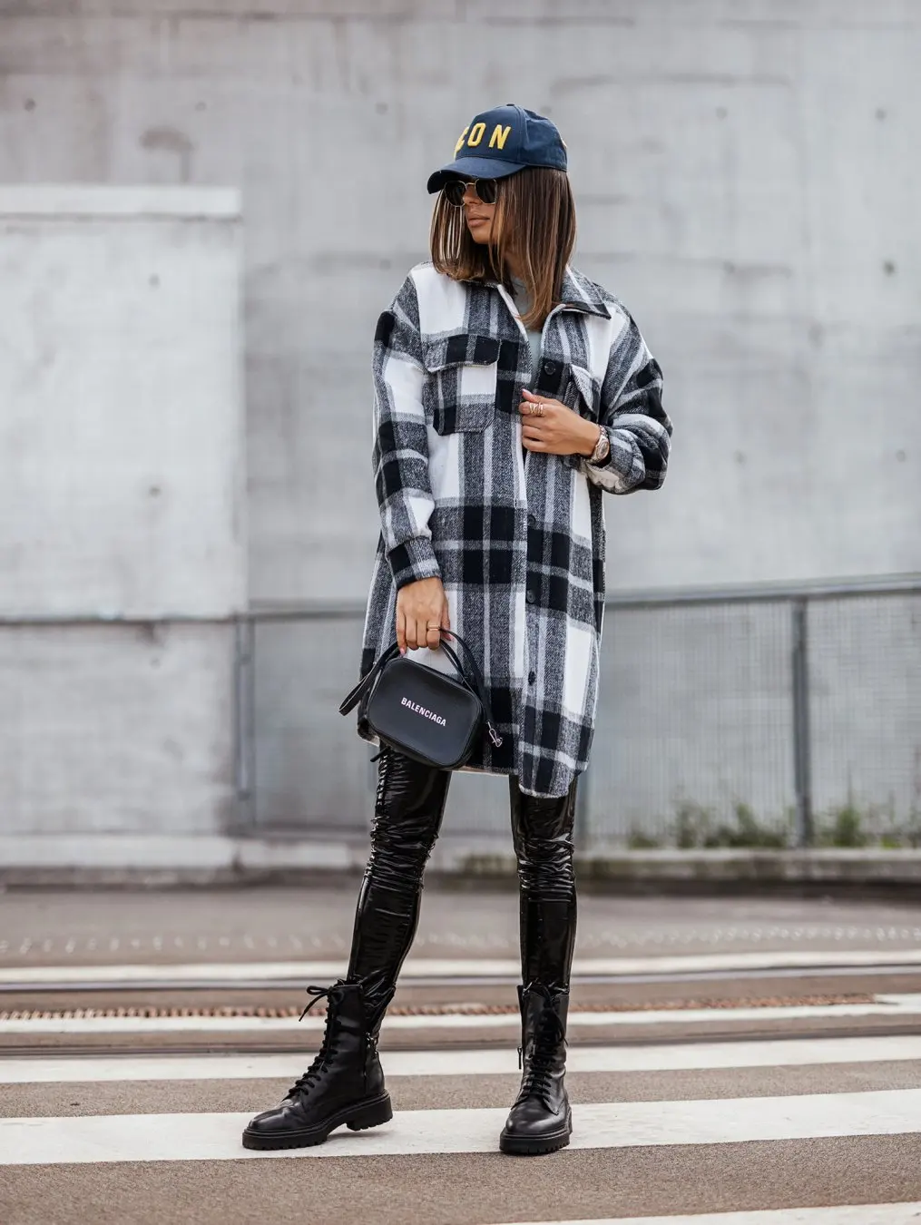 Women Shirt Collar Shacket Jacket Long Sleeve Loose Fit Mid‑Length Single‑Breasted Patch Pockets Casual Coat
