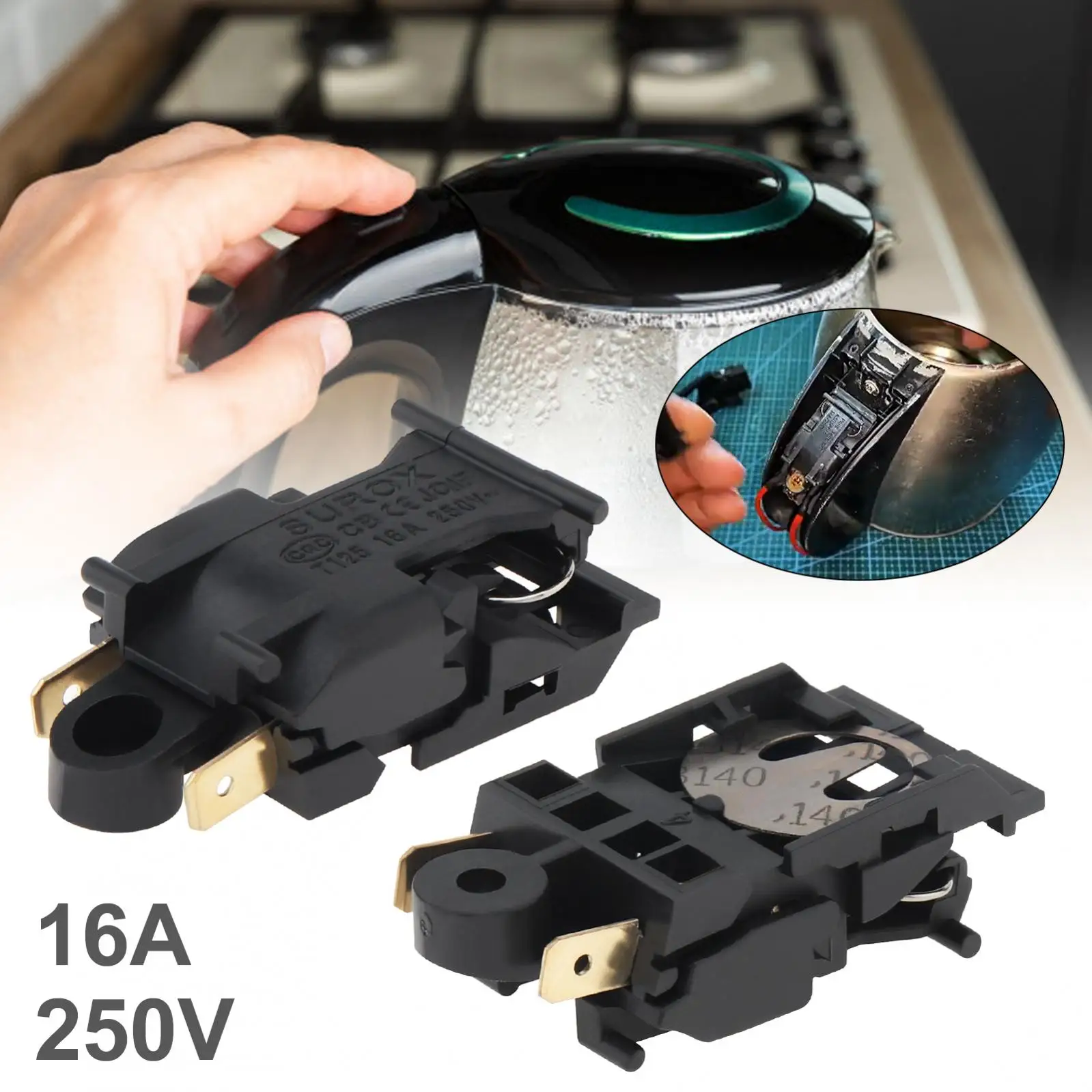 

2pcs 16A Automatic Power Off Electric Kettle Switch Thermostat Control, Automatic Power Off Switch Electric Tool