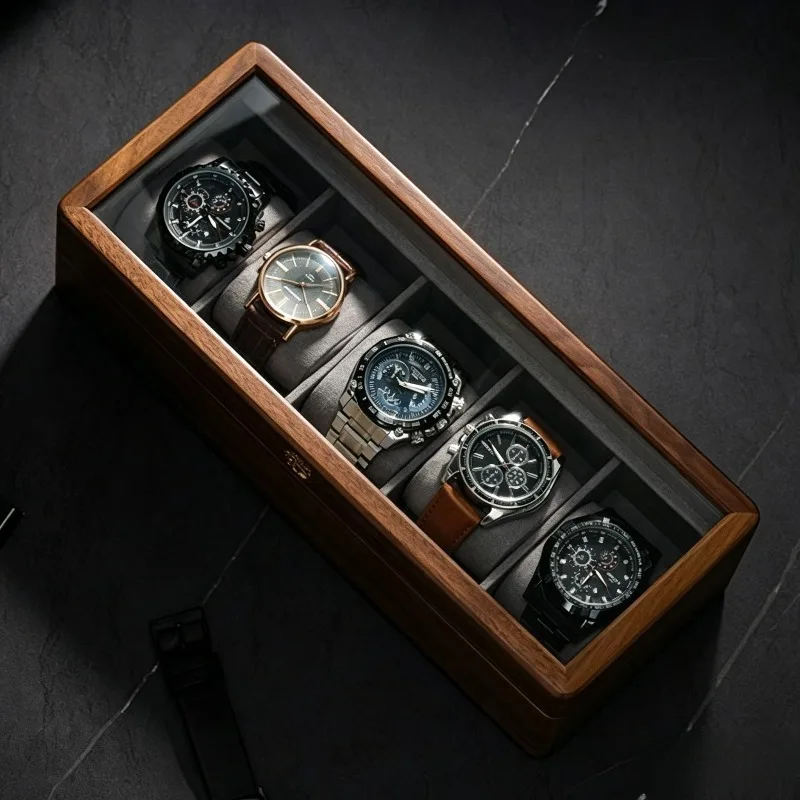 Wooden Watch Box Vintage Watches Storage Case Luxury Watch Display Collection Boxes Portable Watches Bracelet Organizer Cases