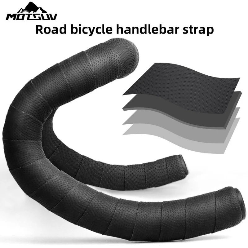 Image of MOTSUV 1 Paar Rennrad-Lenkerband, Silikon-PU-EVA Rutschfestes Stoßdämpfendes Atmungsaktives Wickelband für Rennlenker, Fahrradteile
