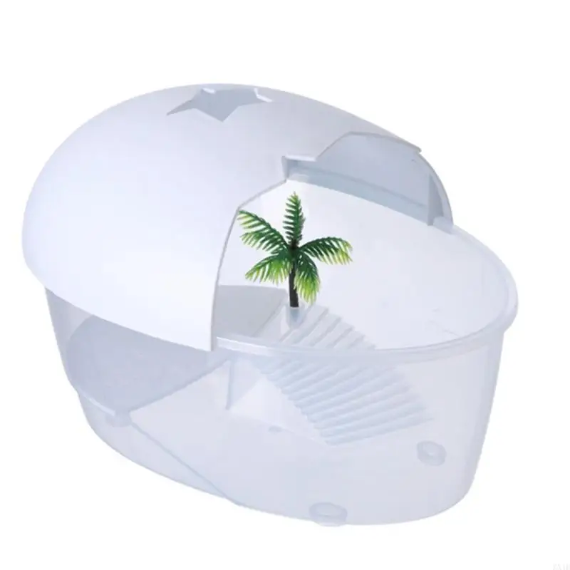 KX4B Small Habitat for Turtle for Tank Terrarium Clear Breathable with Baskin
