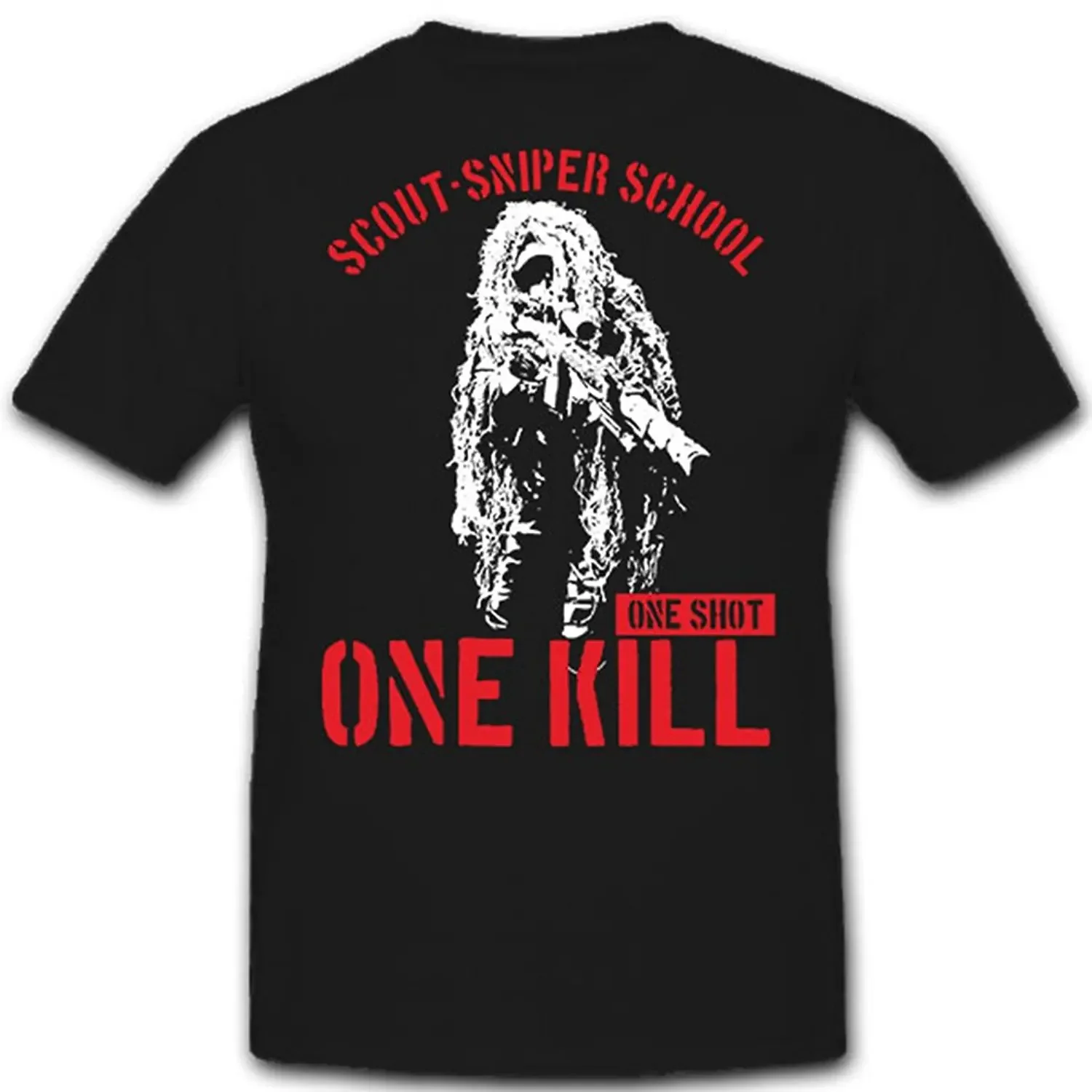 One Shot One Kill. US Army Scout Sniper School T-Shirt 100% Cotton O-Neck Summer Short Sleeve Casual Mens T-shirt Size S-3XL