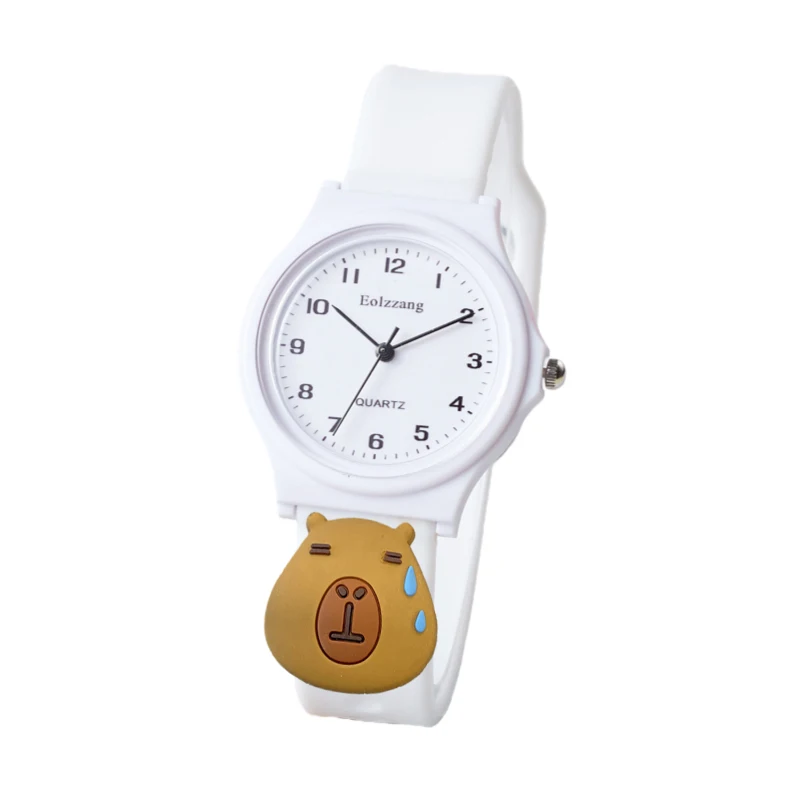 Cartoon Speechless Capybara Boys Girls Watches Kids Minimalist Cute Children Cartoon Wristwatches Gifts for Kids Girl Clock