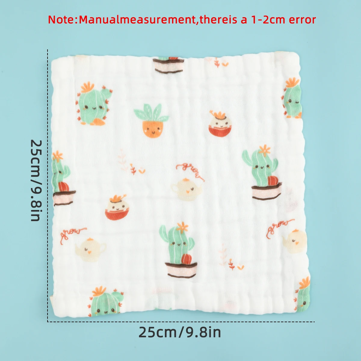 Random pattern 5 pieces pure cotton gauze baby baby face towel six-layer high-density square towel soft absorbent towel set