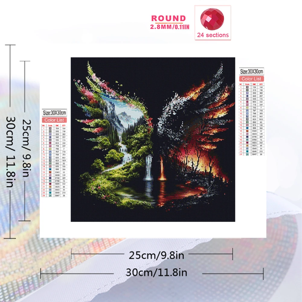EverShine Diamond Mosaic Wing Waterfall Landscape Diamond Painting Craft Kit DIY Pattern for Adults Beginners Home Decoration