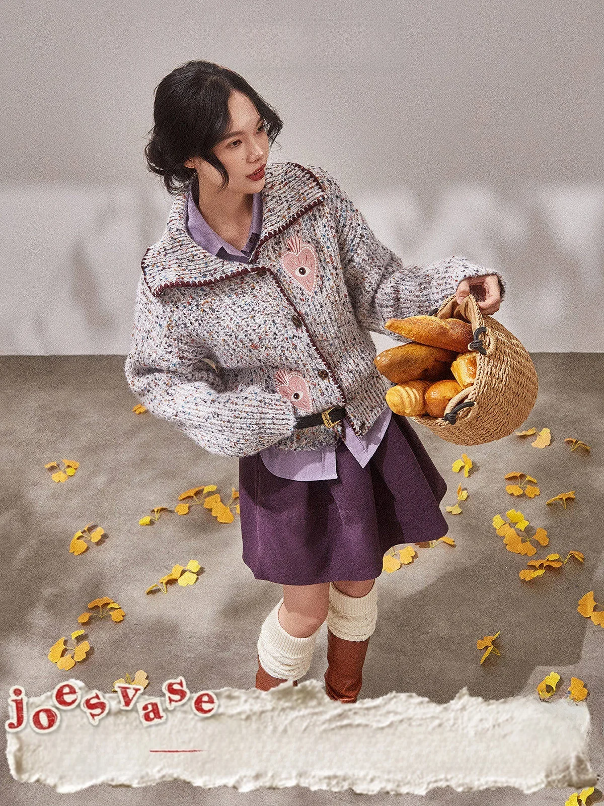 

ay Open Cardigan Sweater Women's Loose Knitted Outerwear Autumn 2025 New Sle Vintage Sle Long Sve Love Pattern