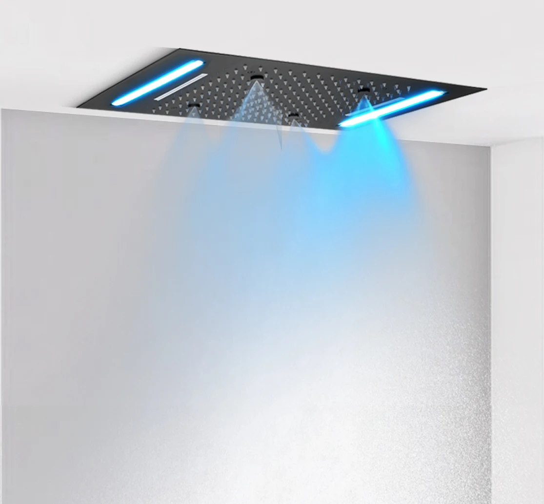 

Bathroom Accessories Shower Faucet Rainfall Mist Wall Mounted LED Stainless Steel 500*360mm Shower Head Waterfall Faucets