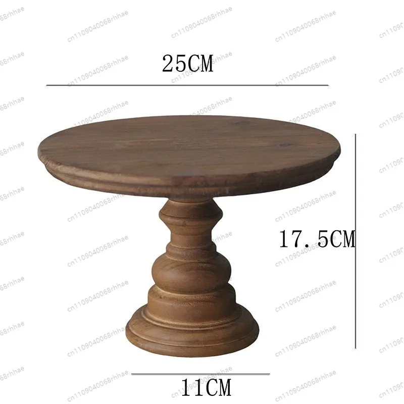 

Classic Style Round Cake Table With Solid Wood Base For Wedding Banquet Event Party Display