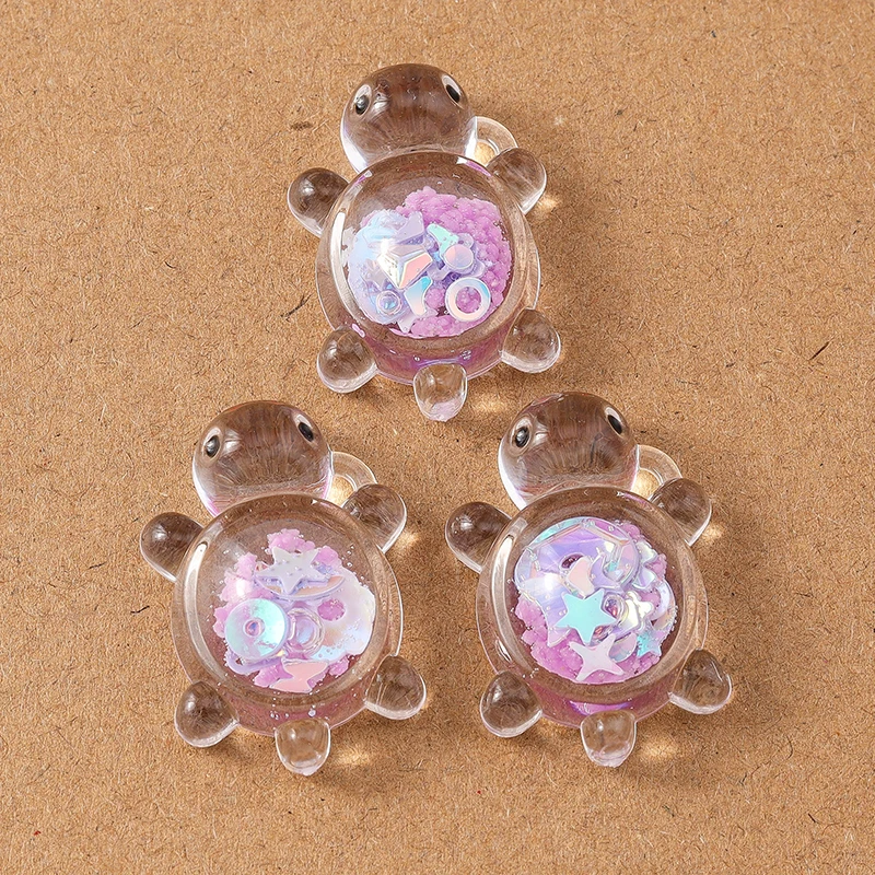 10 pcs Cute Resin Turtle Tortoise Charms Pendants for Necklace Earrings Bracelet DIY Kid\'s Jewelry Gift Accessories