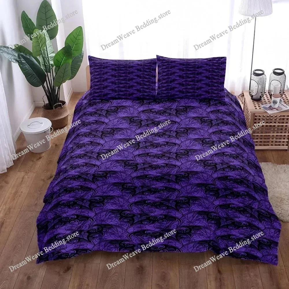 3D Print Gothic Bats Black Duvet Cover Set King Queen Double Full Twin Single Size Pillow Case Bed Polyester Bedding Set592FQH