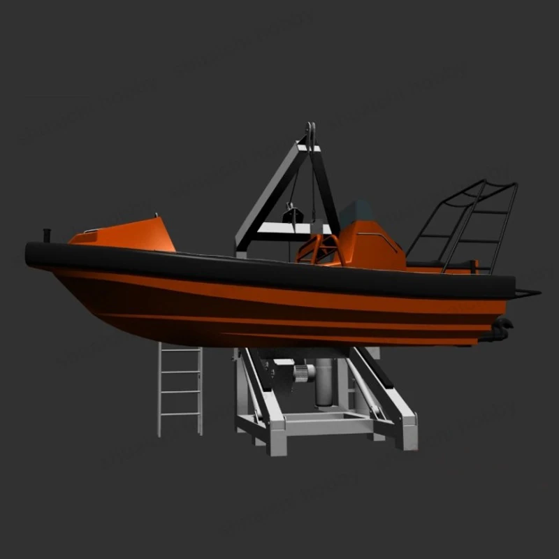 1Set Resin Rescue Boat Model Kit 1/400 1/150 1/100 1/75 Scale Uncolored Simulated Lifesaving Craft with Stand Ship Spare Parts