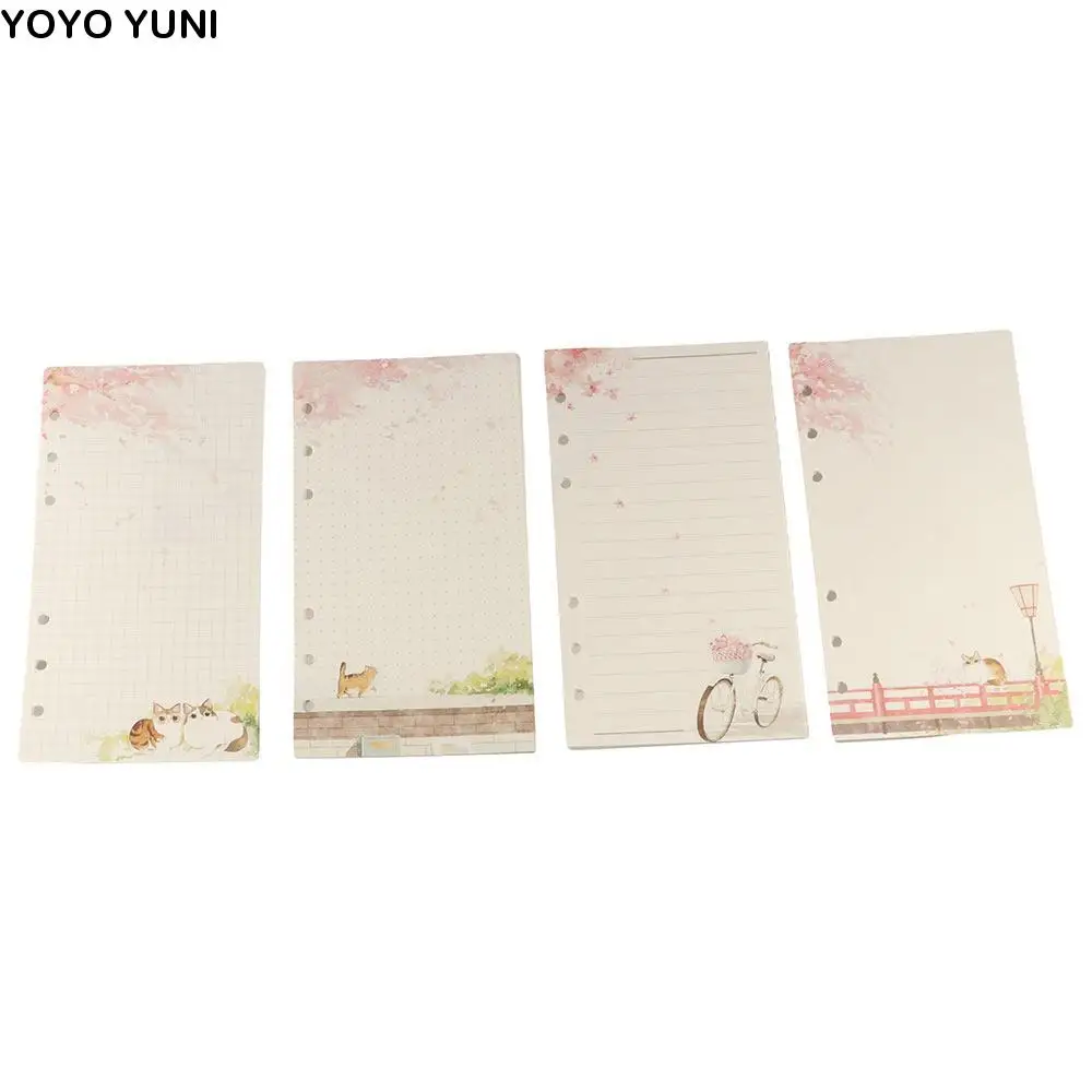 

Blank AgendaPages Grid Pages Notebook Binder Notebook Refill Notebook Inner Pages 80 Sheets Loose Leaf A6 Sakura And Cat Binder