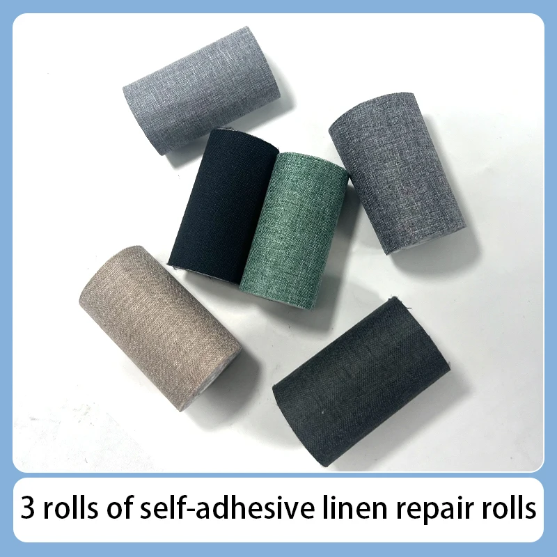3er-Pack Selbstklebendes Leinen-Reparaturband 7,6x200cm Wasserdichte Leinen-Reparaturflicken für Sofa Möbel Zelt Autositze Stoffreparatur