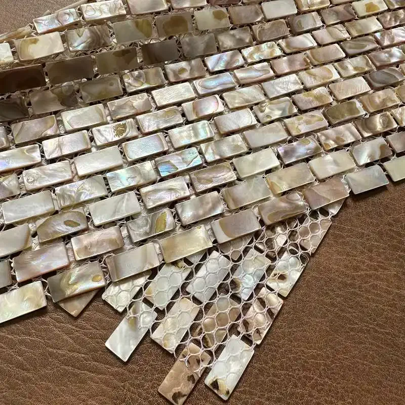 

Shell Mosaic Tile Natural White Mother of Pearl Wall Backsplash Bathroom Tiles fish scale sheet kitchen 17