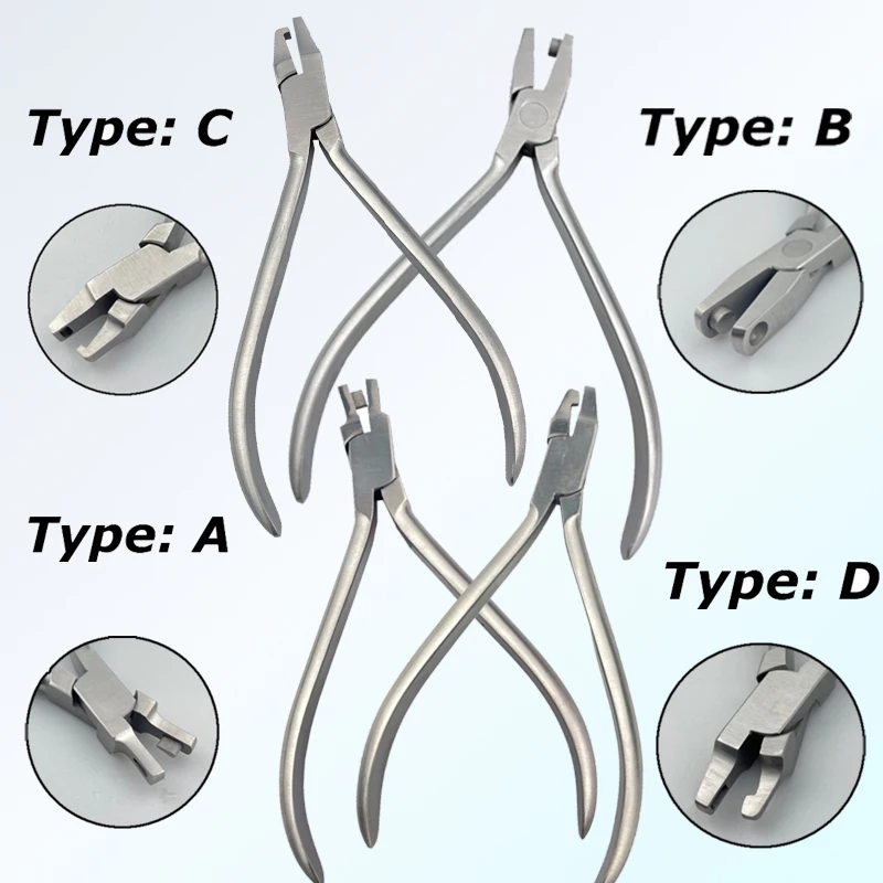 4Pc Dental Orthodontic Clear Aligner Plier Punch Hole Thermal Forming Forcep Tear Drop Level Vertical Invisable Retainer Lingual