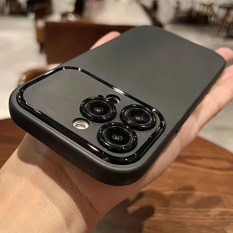 Luxuriöse Matte Silikon-Softcase für iPhone 17 16 15 14 13 12 11 ProMax Plus Air X XR XS Einfarbig Schwarz Ultra Dünne Schutzhülle