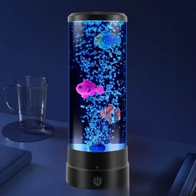 LED Night Light, Remote 17 Color DIY Bubble Fish Lamp,Ocean Mood Light Kids Bedroom Birthday Decor