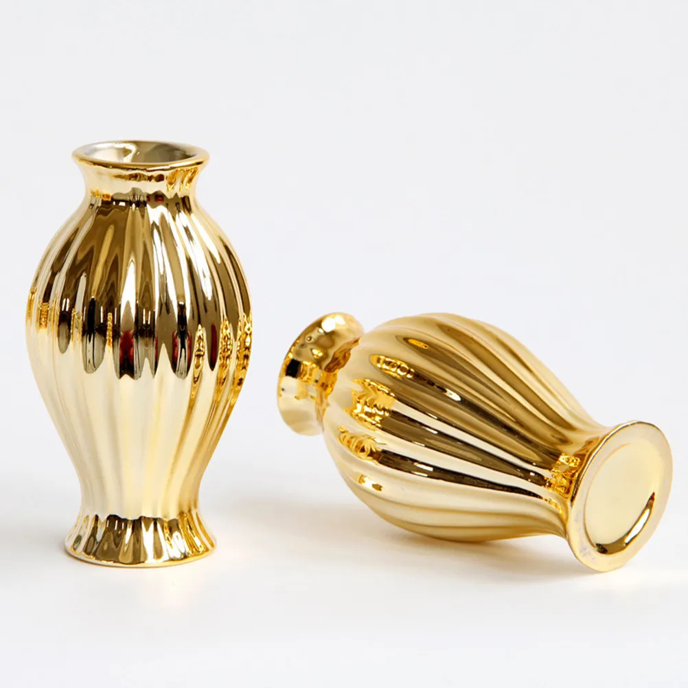 2Pcs Nordic Style Ceramic Flower Vase European Home Decoration Flower Bottle Vase for Flowers Long Table Centerpiece