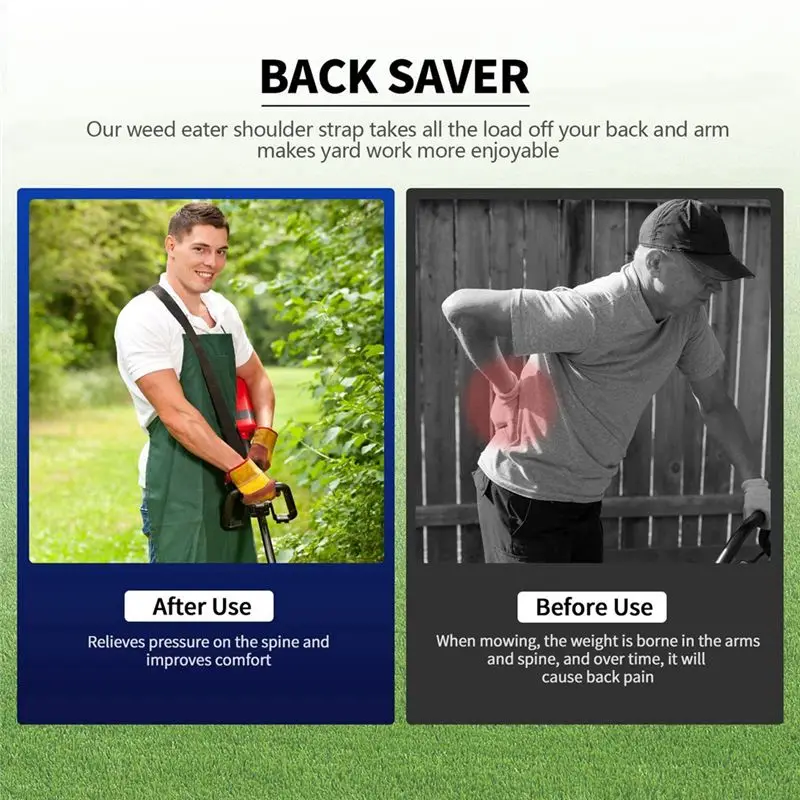AA81-Weed Eater Strap, Trimmer Shoulder Strap Weed Wacker Harness Upgraded Metal-Clip For EGO String Trimmer, Leaf Blower Easy T