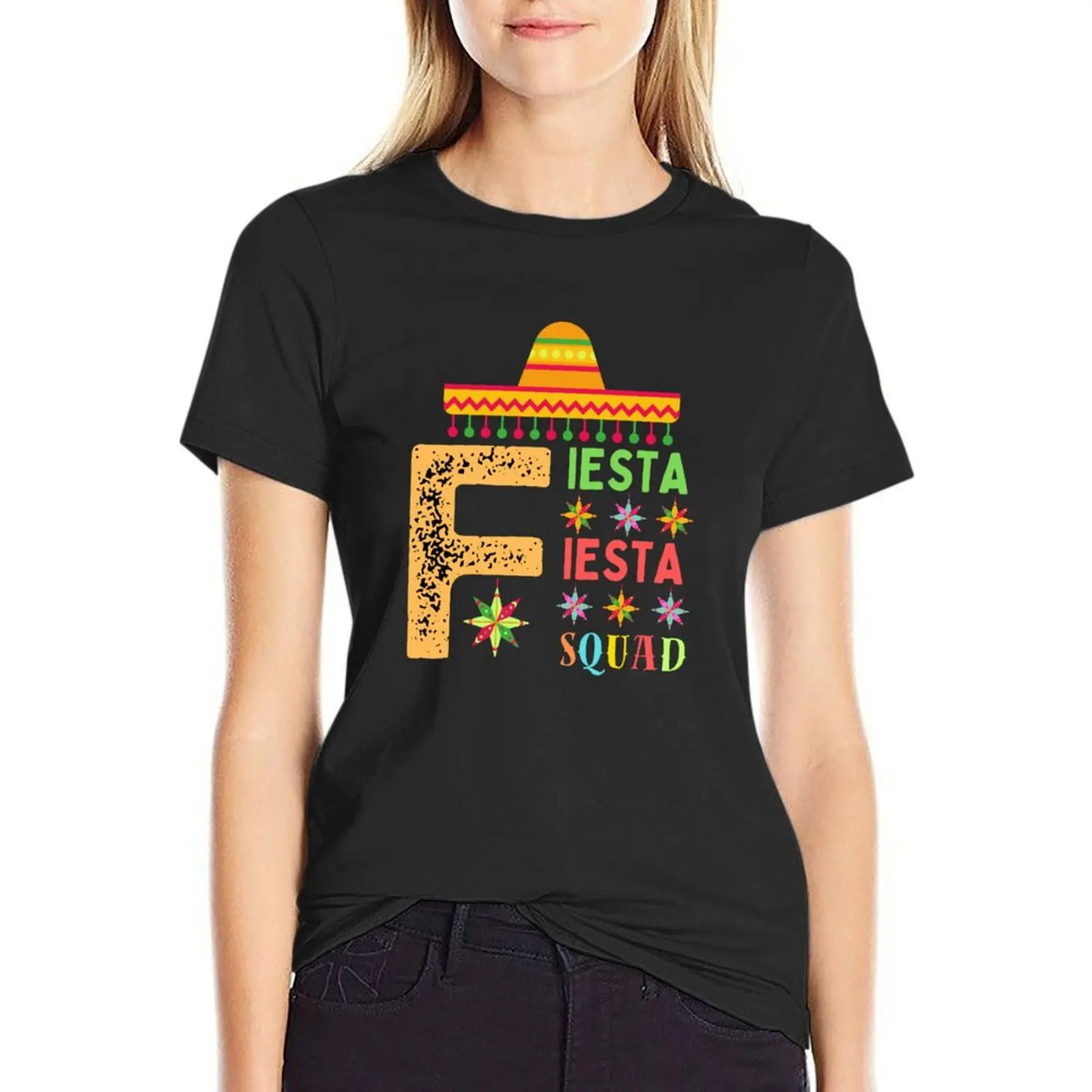 

Fiesta Squad Cinco De Mayo Mexican Sombrero Group Family T-Shirt anime summer clothes sublime t-shirts for Women graphic tees