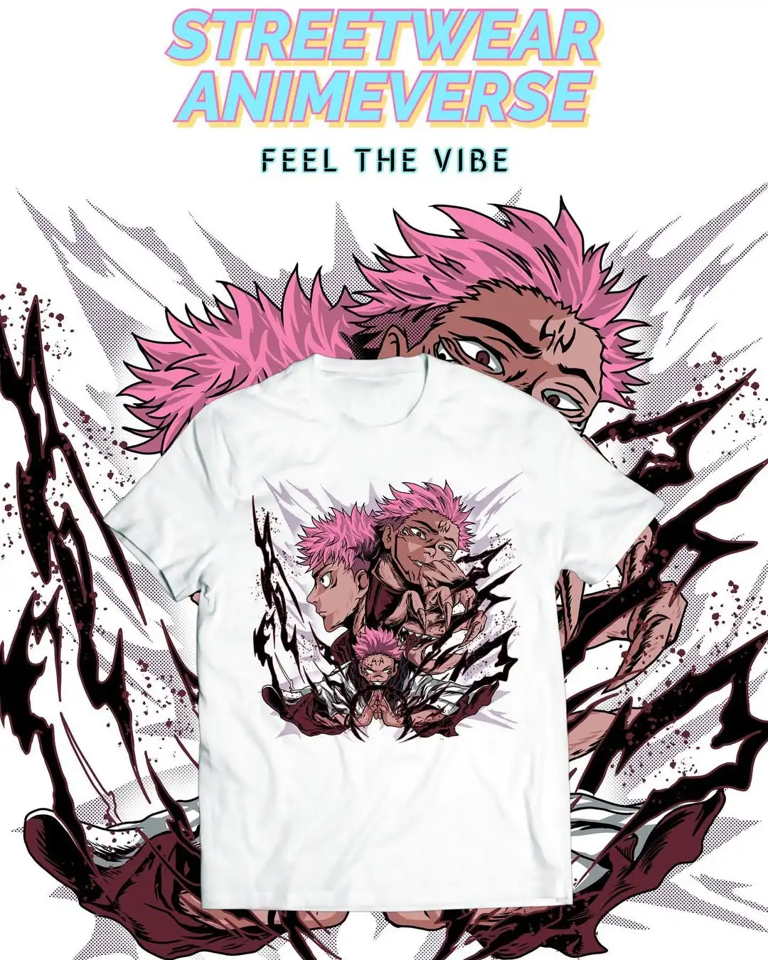 Jujustn Kaisen-Camiseta gráfica para mujer, ropa de calle de gran tamaño Y2k de algodón pesado, ropa de calle de alta calidad, ropa Harajuku para hombre y mujer