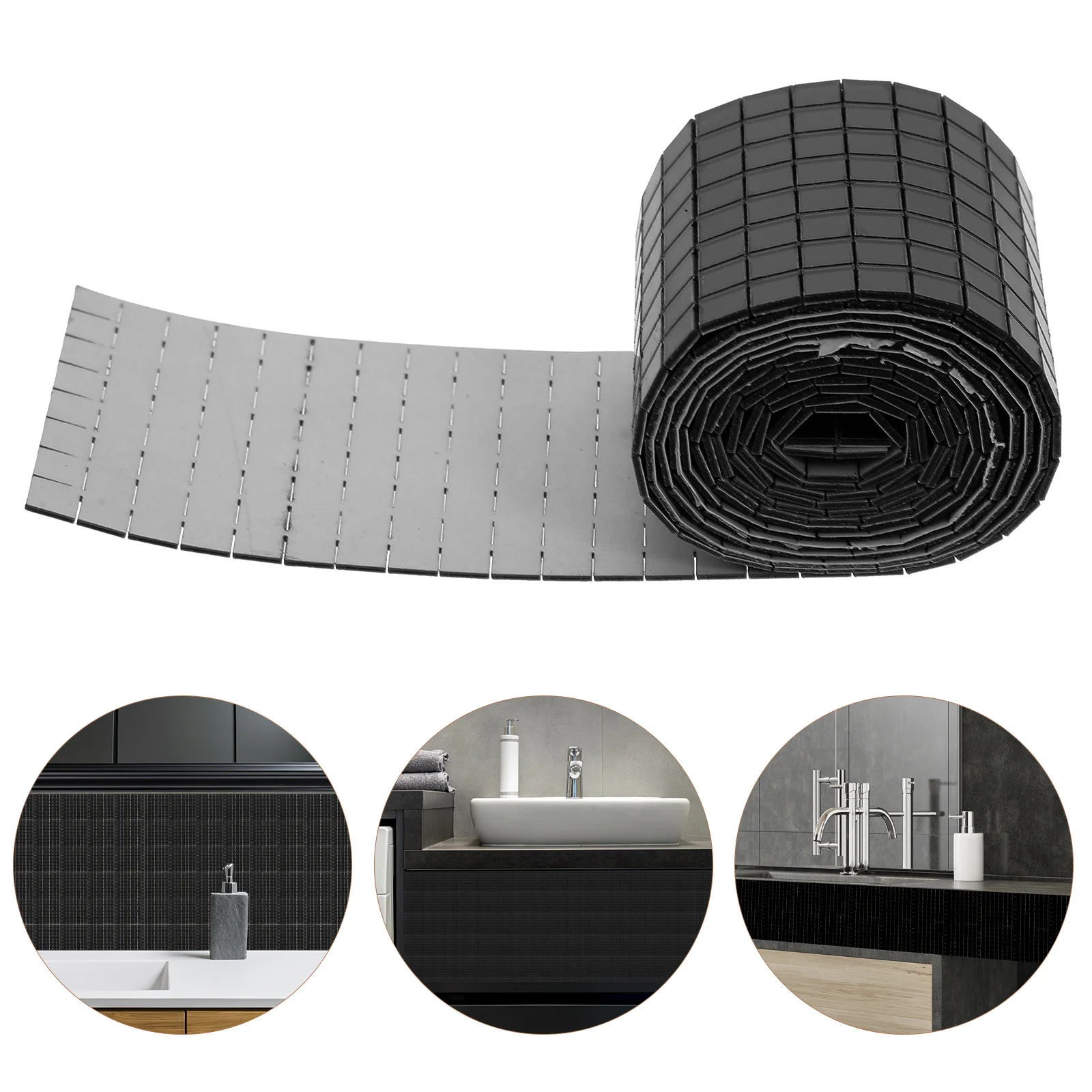 

12 Rolls Mosaic Tile Stickers Self-Adhesive Waterproof Kitchen Bathroom Wall Decals Easy DIY Removable Decorative Stickers