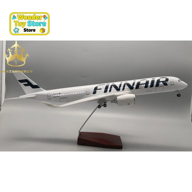 

Модель самолета Airbus A350 со светодиодной подсветкой и подвижными колесами, статическая симуляция, настольное украшение для авиационных коллекционеров