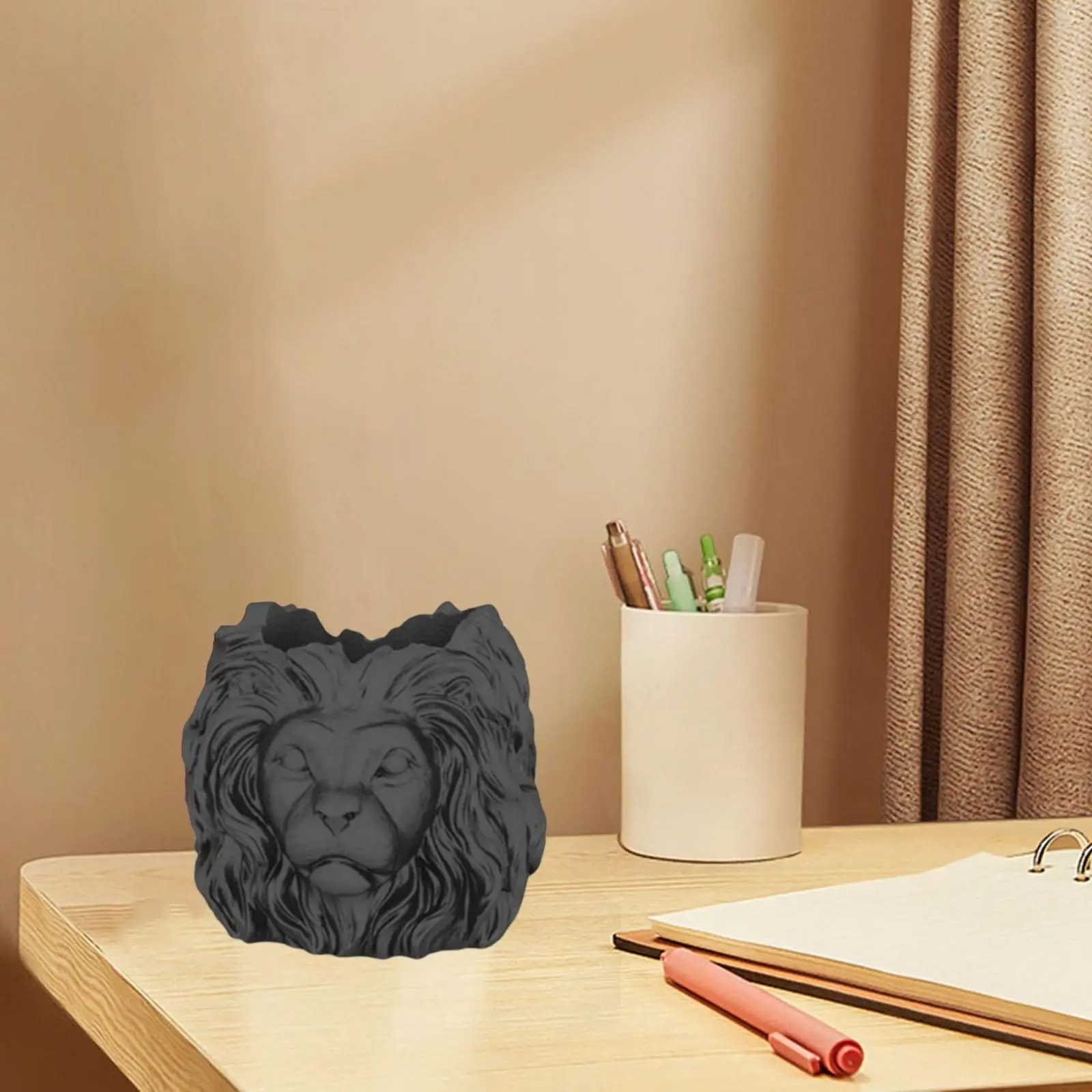 

Lion Head Shape Plant Pots Silicone Mold Wax Soap Making Polymer Clay Moulds