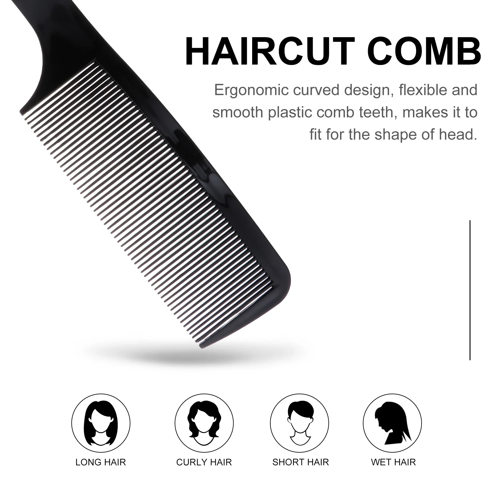 

5Pcs Flat Styling Comb Curved Barber Clipper Comb for Wet Dry Hair Haircut Tool Easy Scalp Safe Design Flat Clipper