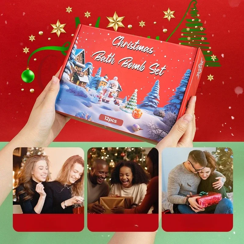 Christmas Bath Salt Ball Set Box Toy Bath Ball Bath Salt Christmas Salt Ball Bathing Accessories Аксессуары Для Ванн