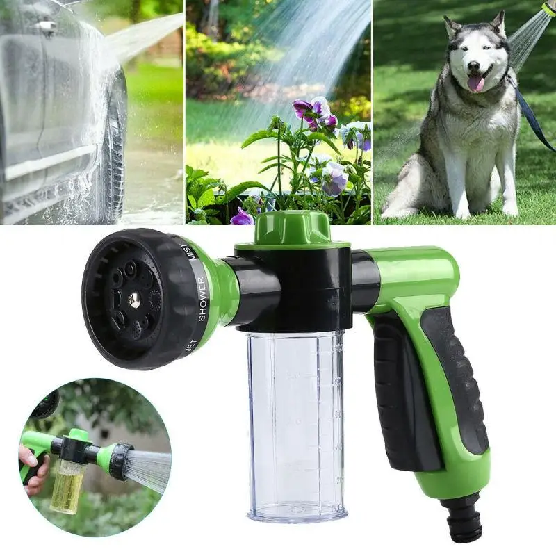 Tragbare automatische Schaumlanze, Wasserpistole, Waschen, Reinigungswerkzeug, 8-in-1, Strahlspritzpistole, Seifenspender, Gartenbewässerung, Schlauchdüse
