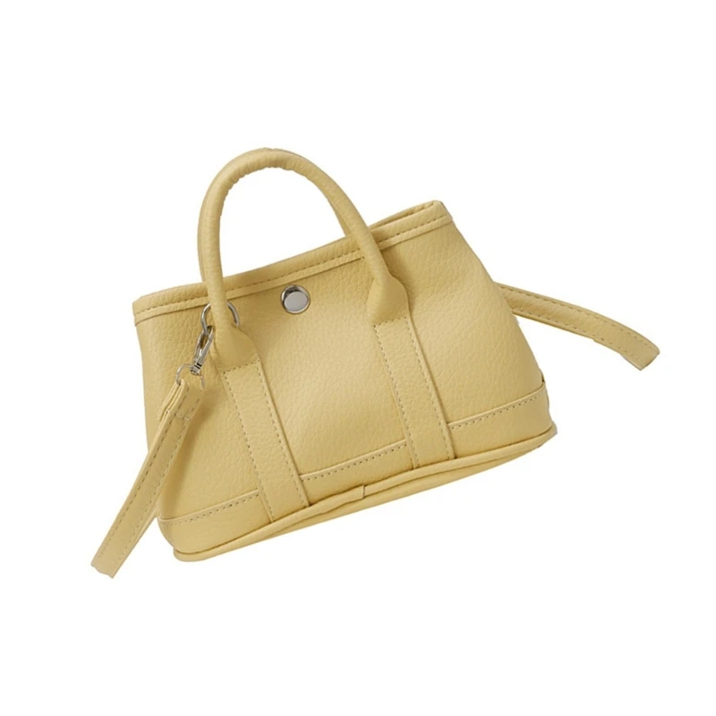 

G5AE Women Top Handle Bag Solid Color Bag PU Leather Shoulder Crossbody Bag Trendy Handbag Shopping Dating Bag