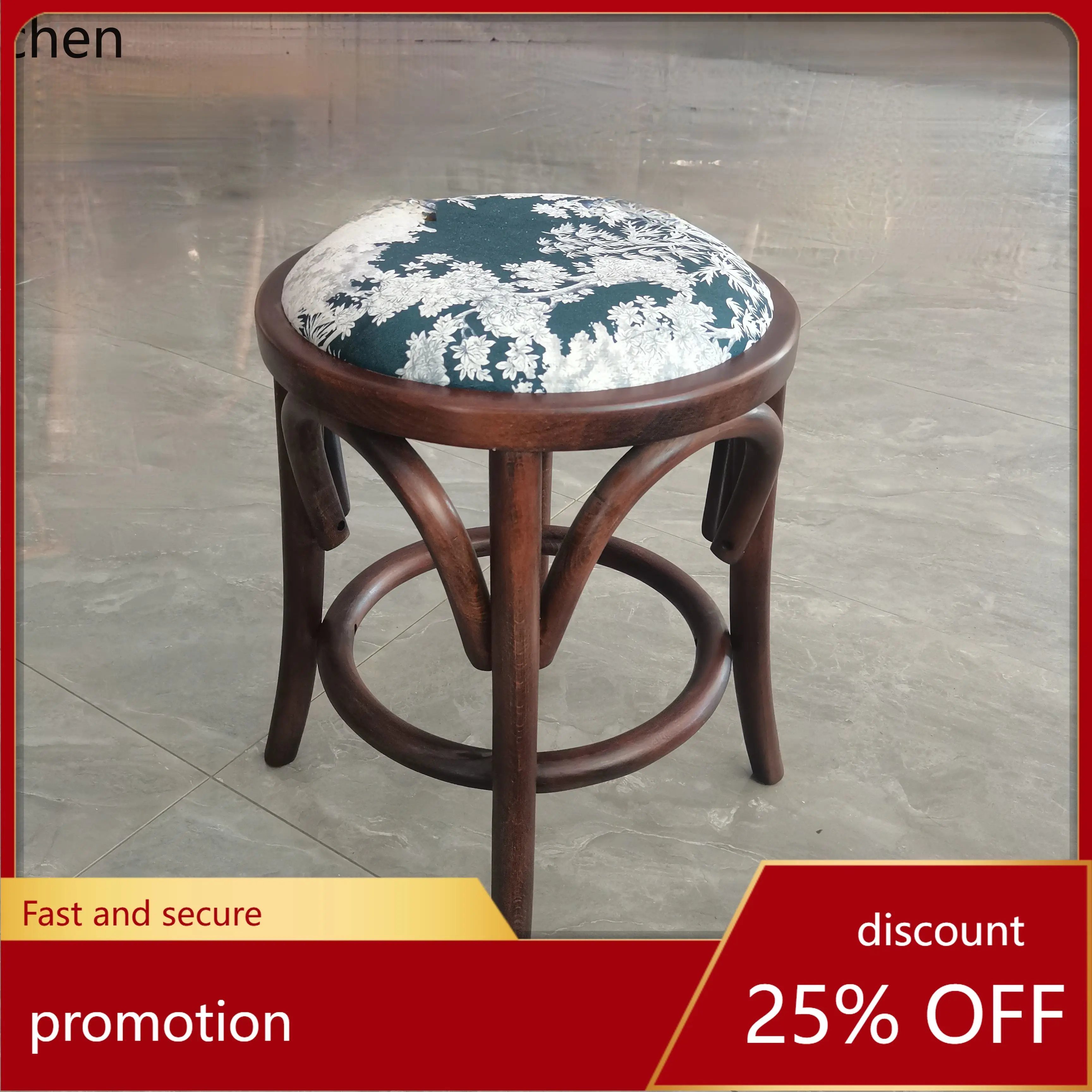 

ZML Solid Wood Makeup Stool Shoe Changing Stool High Bar Chair Vintage Coffee Tea Room Chair