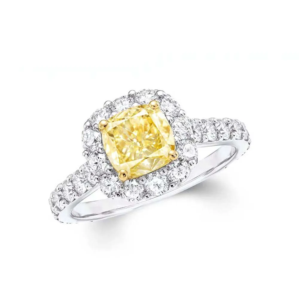 

mandinuo Lab Cultivated diamond women Yellow diamond female Color diamond ring